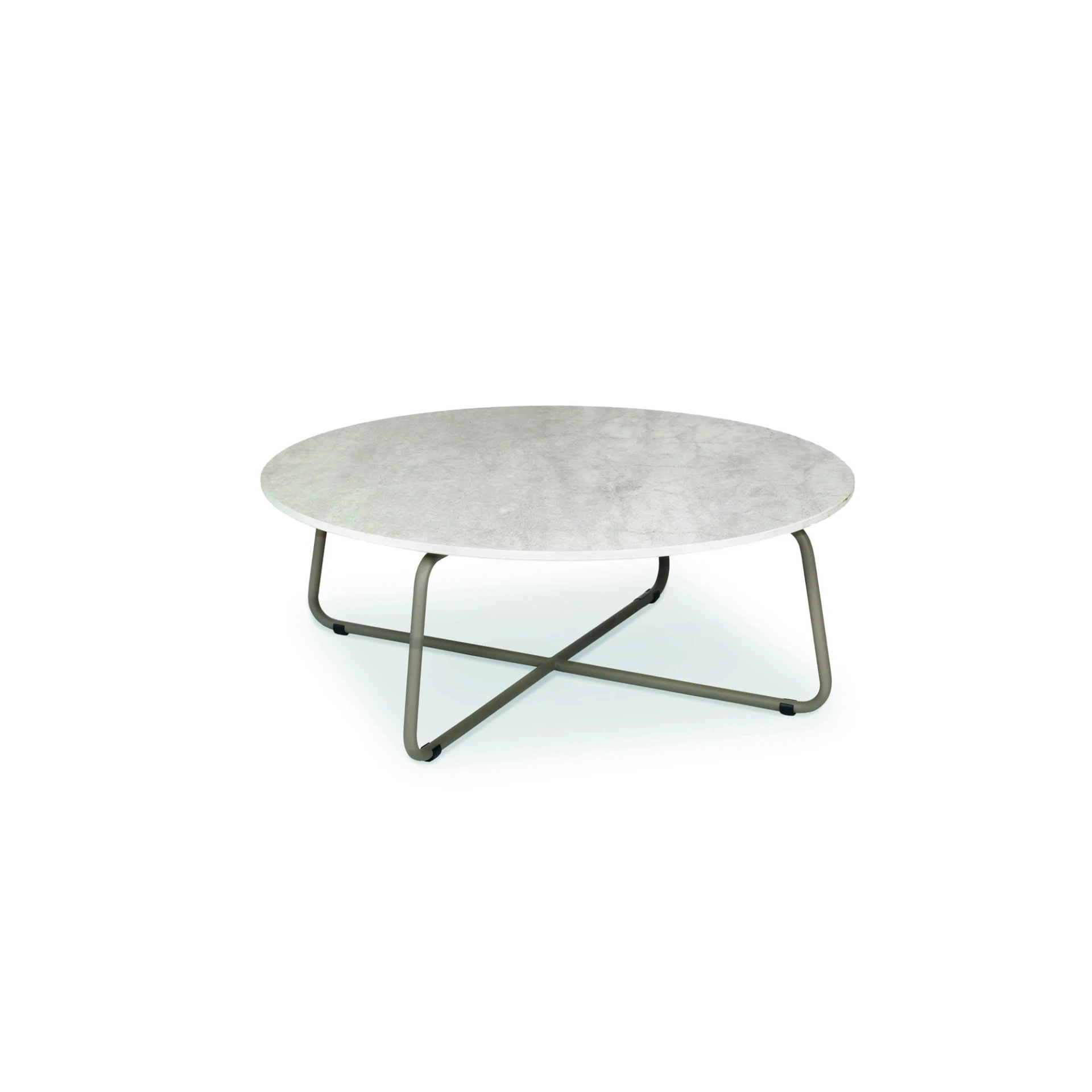 [3267AS-85] Drop side table (Stainless steel textured coating, anthracite matt, Round 80 cm, fm-ceramtop Lava nero 12mm)