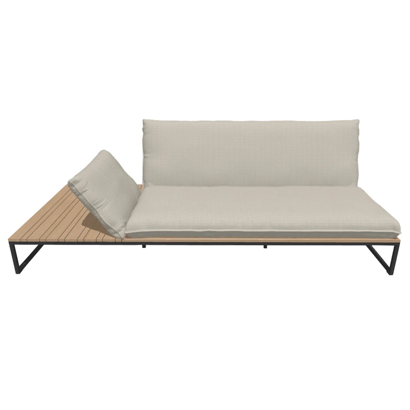 [2842AS-00-10014W/A] Flora Anreihelement (Teaklattung, Natte Nature weatherproof 10014W Kat A, Linksbündig)