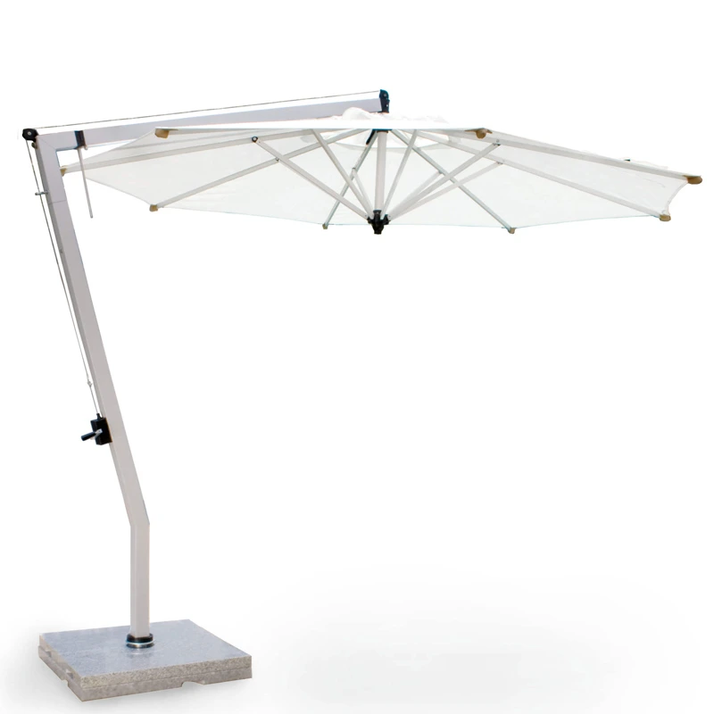 [476-10] Free-arm parasol Sunset Flex round 325cm (Fabric white)