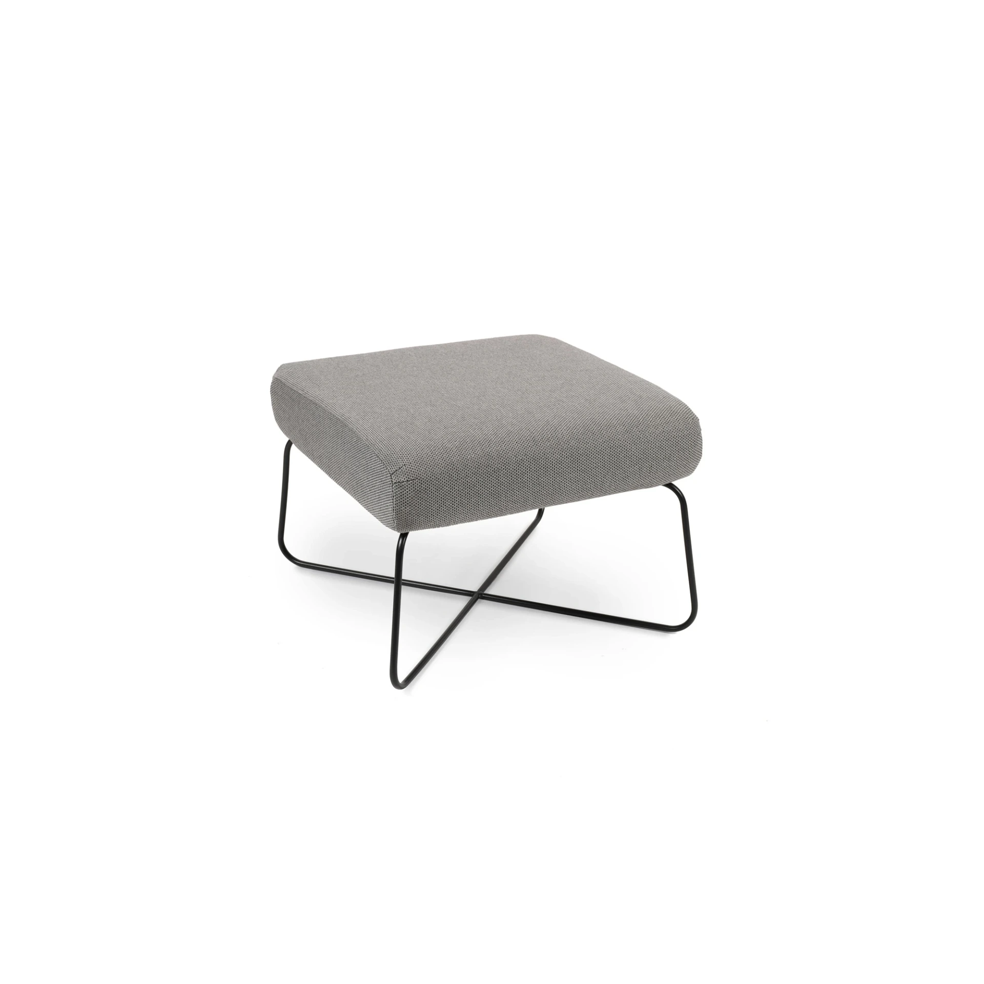 [2920AS-10014W/A] Kalos Lounge footrest (Stainless steel textured coating, anthracite matt, Base frame, Natte Nature weatherproof 10014W Kat A)