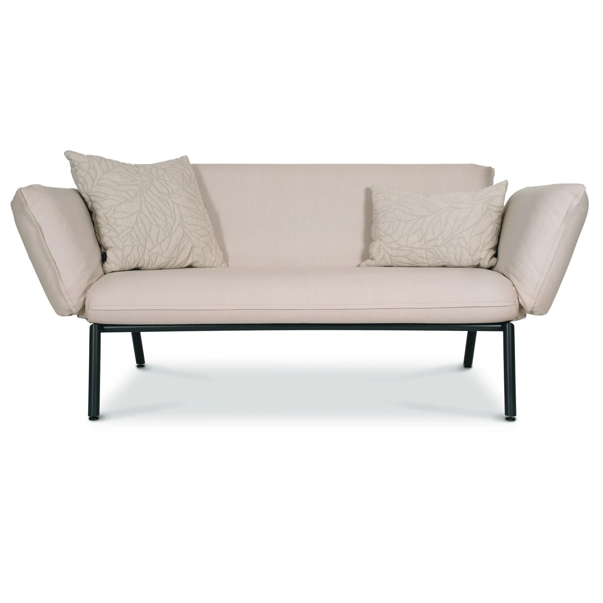 [3863AS-10014W/A] Luna Dining Sofa (Edelstahl pulverbeschichtet Struktur-Lack matt anthrazit, Natte Nature weatherproof 10014W Kat A)
