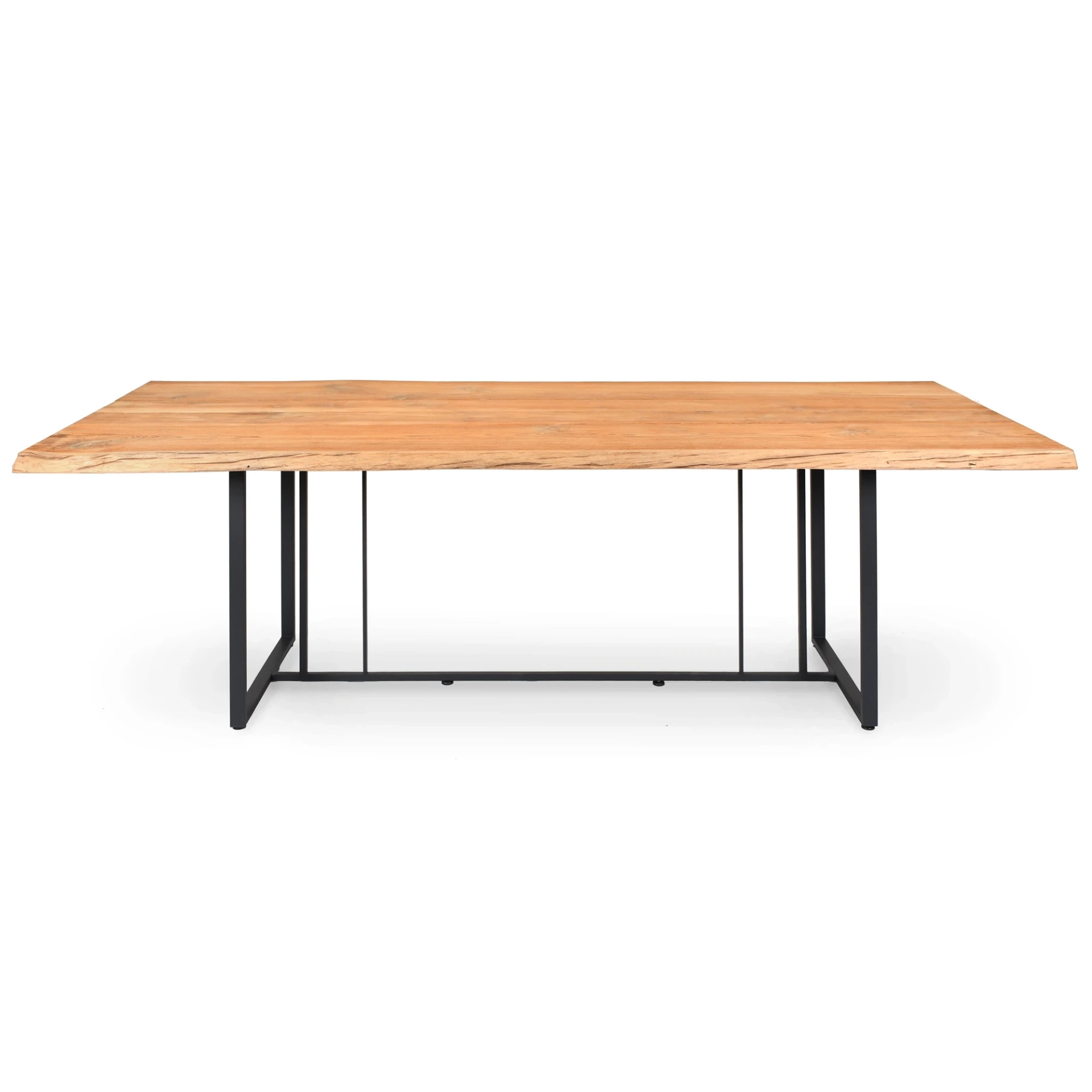 [2412AS-11] Suite Tisch (Edelstahl pulverbeschichtet Struktur-Lack matt anthrazit, 200x95 cm, Premium Teak)