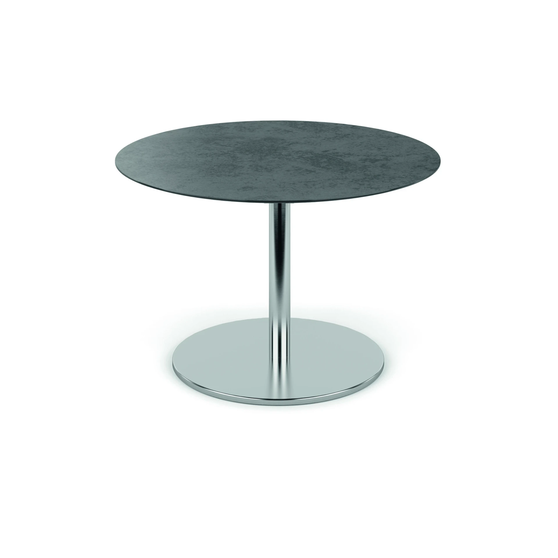 [1375AS-19Q70] Swing Bistrotische (Edelstahl pulverbeschichtet Struktur-Lack matt anthrazit, 70x70 cm, fm-ceramtop Lava nero 6mm, Abklappbar)