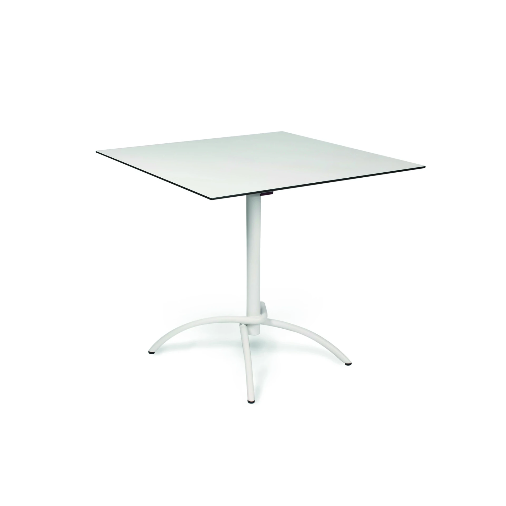[1675AS-19Q70] Taku Bistrotisch (Edelstahl pulverbeschichtet Struktur-Lack matt anthrazit, 70x70 cm, fm-ceramtop Lava nero 6mm, Abklappbar)