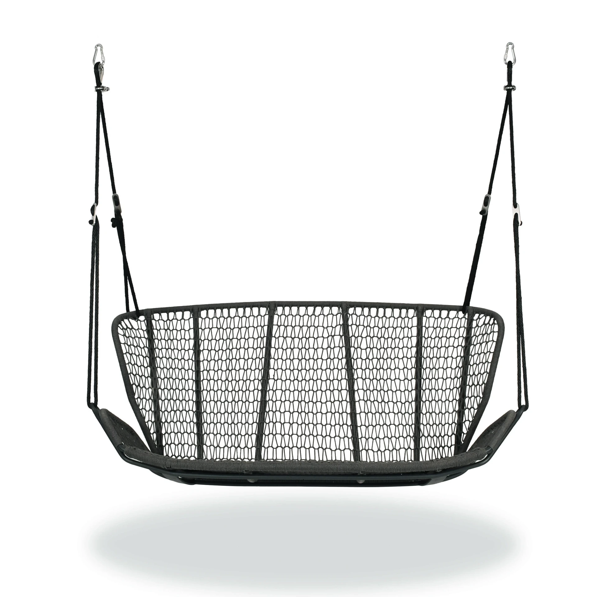 [2775AS-44] Wing light Relax hanging sofa + suspension 1 (Aluminium textured coating, anthracite matt, fm-rope anthracite (5mm))