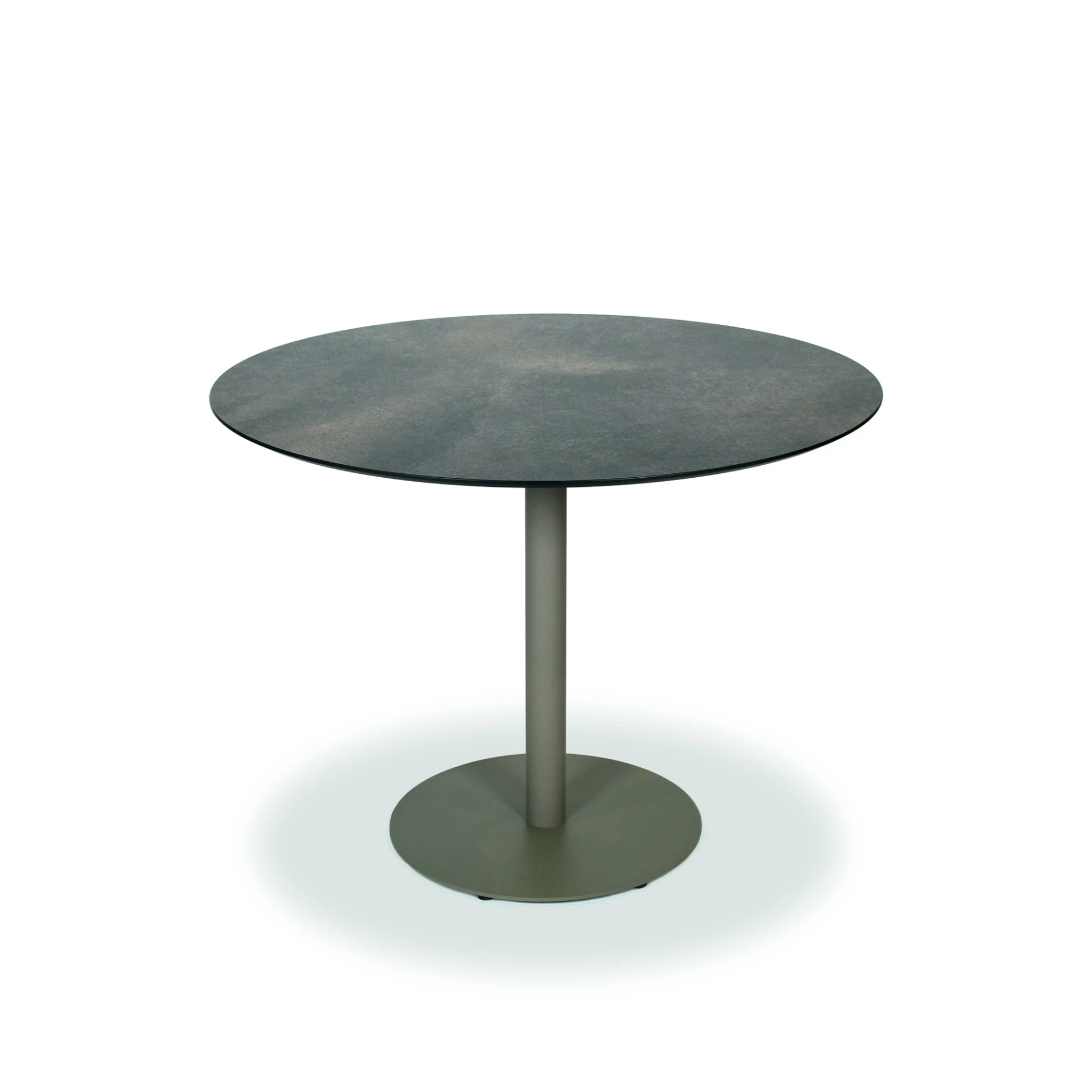 [3875AS-19Q70] Luis Bistrotisch (Edelstahl pulverbeschichtet Struktur-Lack matt anthrazit, 70x70 cm, fm-ceramtop Lava nero 6mm)