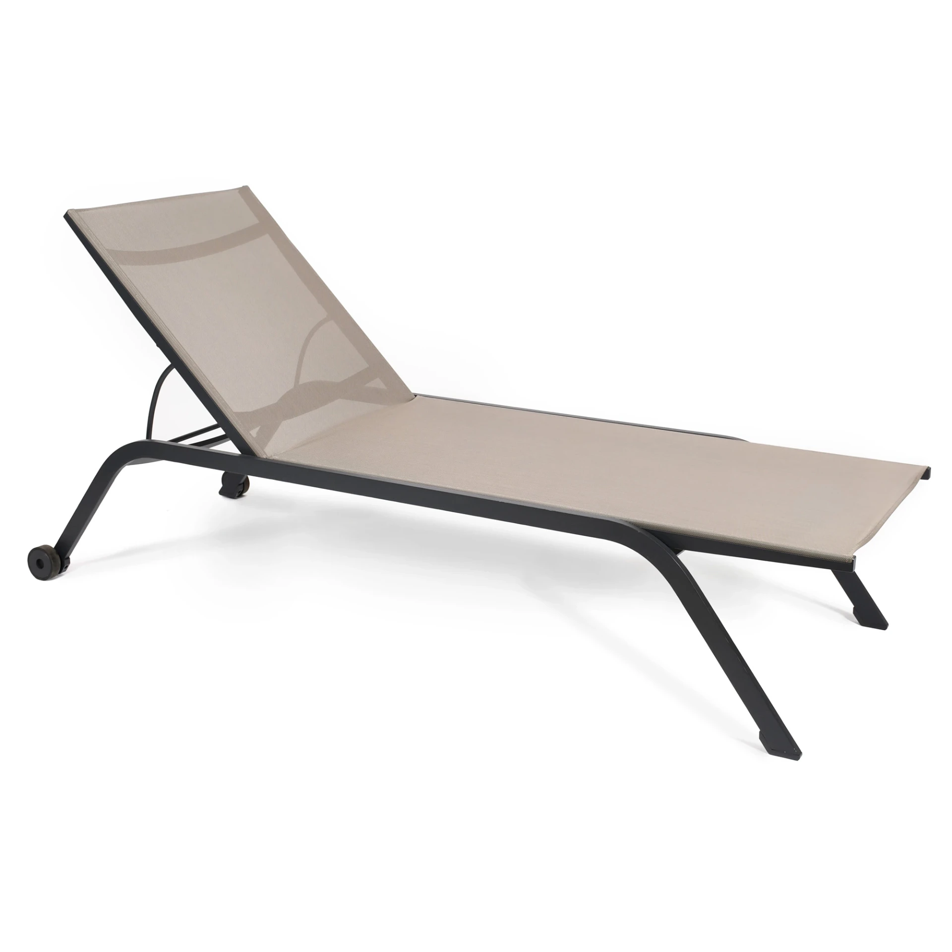 [3327AS-24] Atlantic sunbed (Aluminium textured coating, anthracite matt, Sling Altantic Lava, Klein)